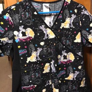 Disney lady and the tramp scrub top
